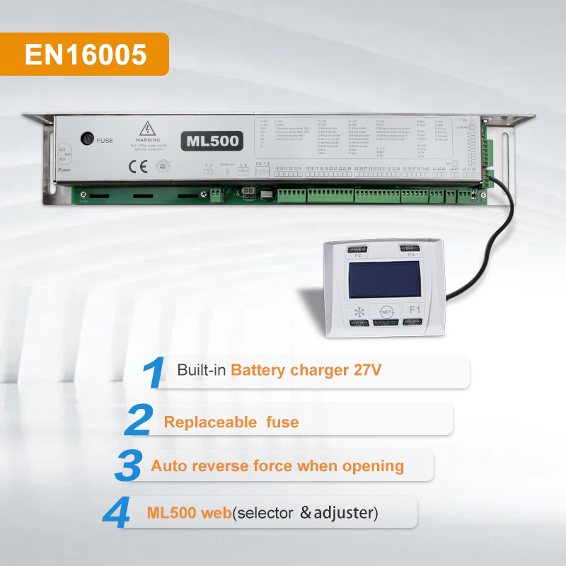 200kg En16005 Ml500 Commercial Smart Electric 24V Motor Single Automatic Glass Sliding Sensor Door Opener with Push Buttons