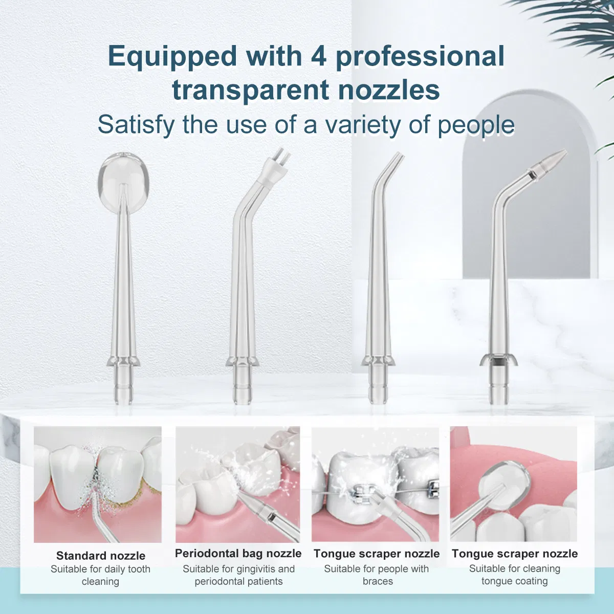 Professional Portable Rotatable 300 Ml Power Cordless Dental Water Jet Floss Tips Irrigator Water Flosser for Teeth 2021