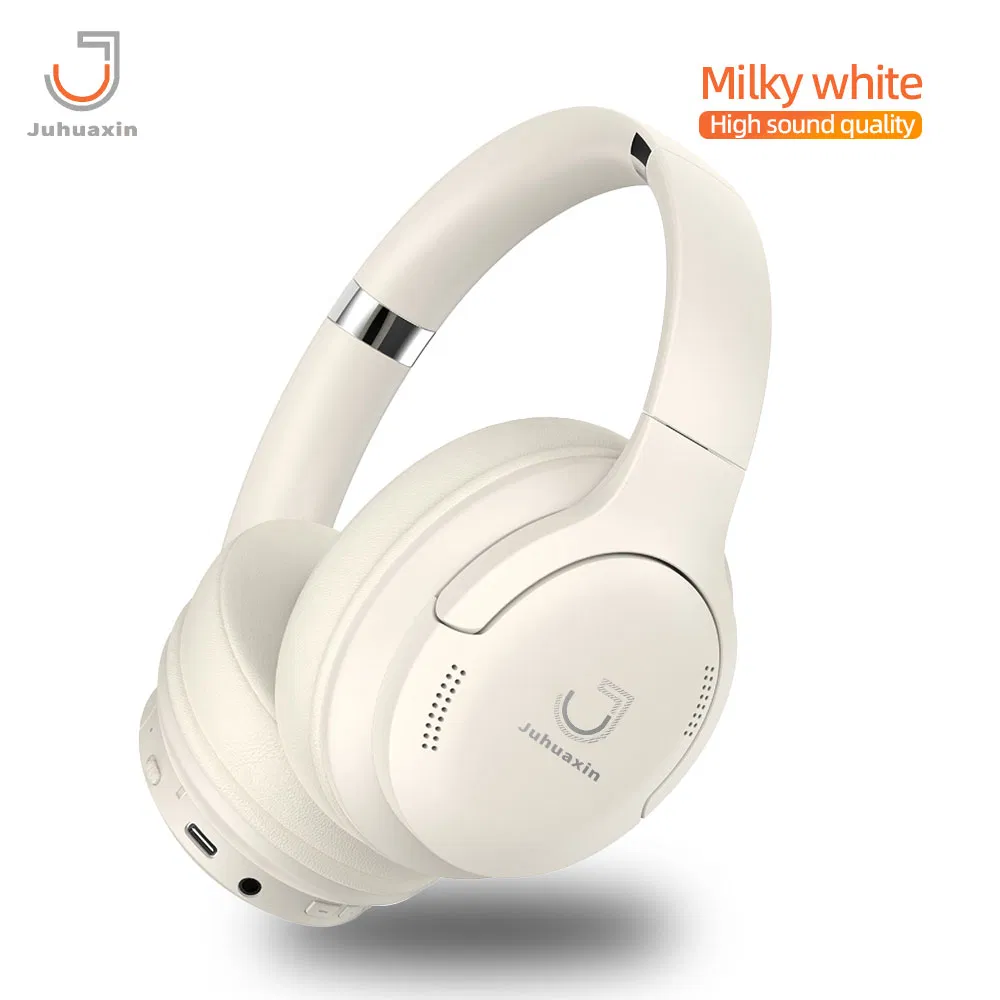 Juhuaxin Ju-HP01 Hush Wireless Noise Cancelling Headphones Anc Bluetooth Headset Over Ear Workout Black White Hi-Res Stereo Sound Earphone