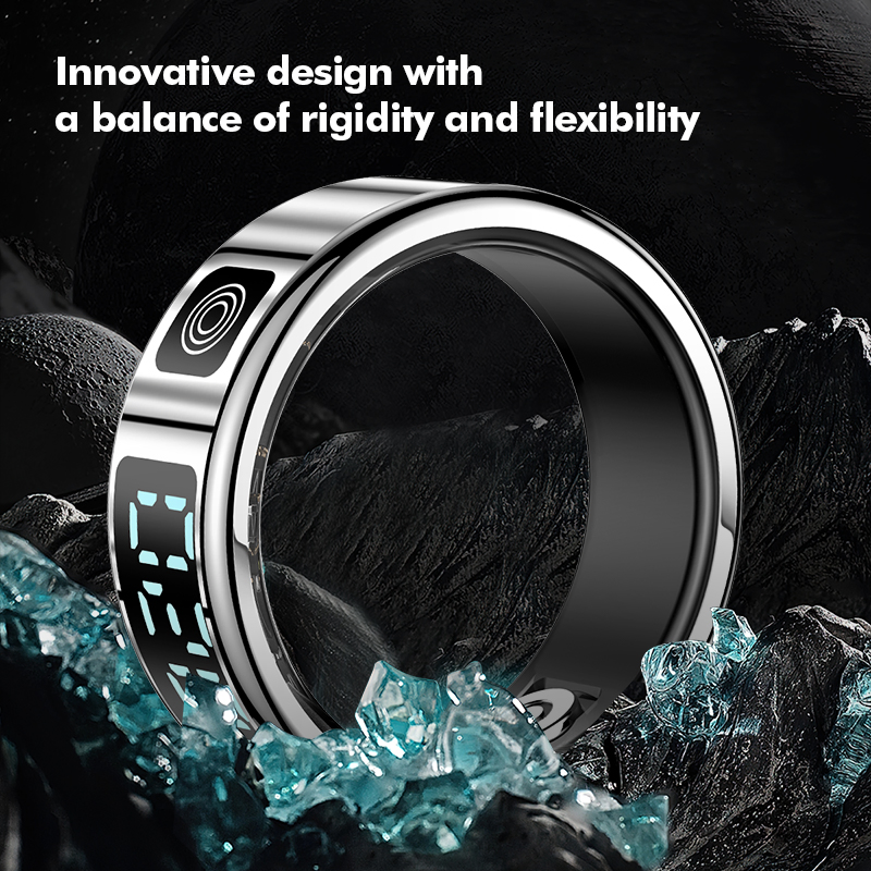 Smart Ring Sleep Fitness Tracker Portable Health Tracking with Charging Case
