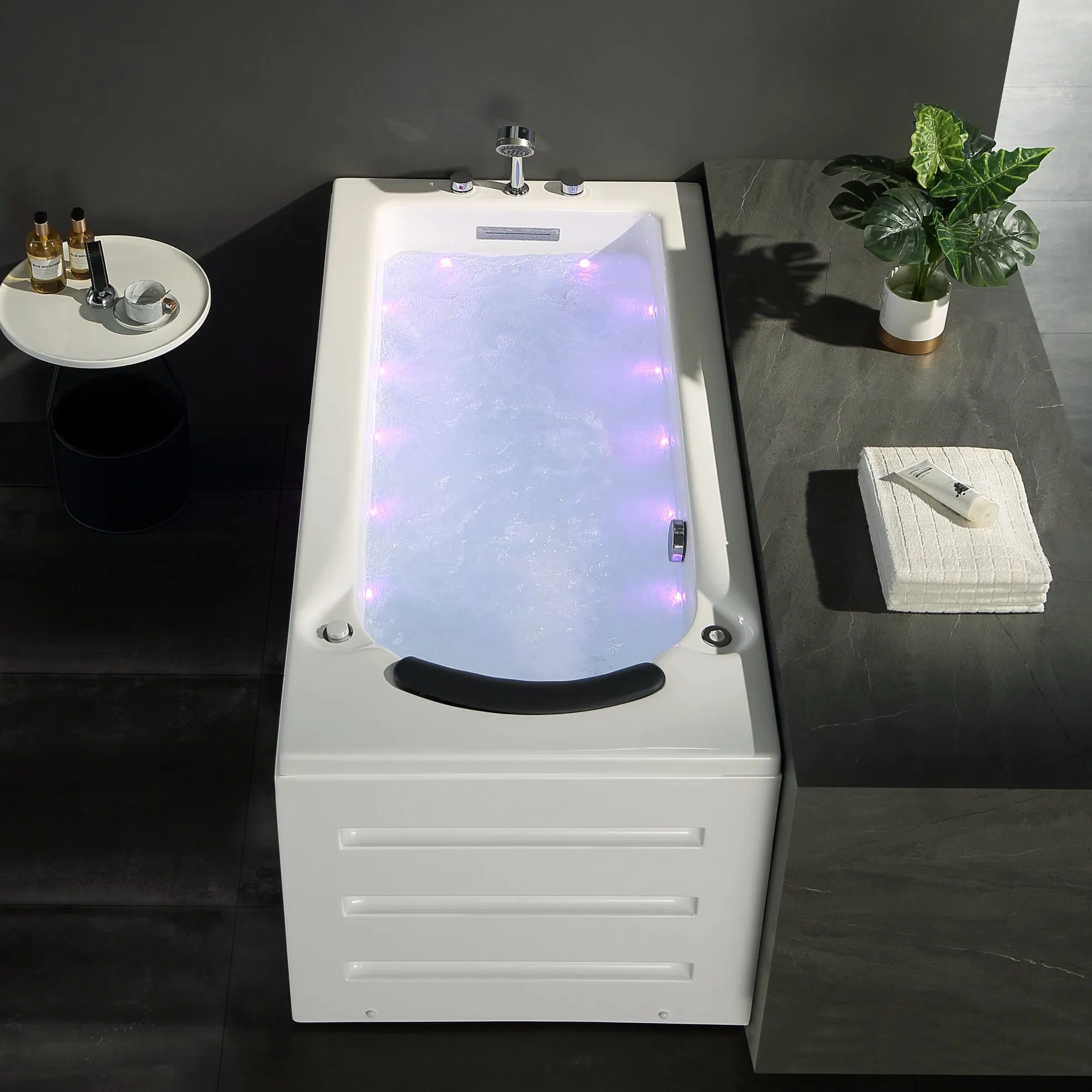 Luxury Best Selling High Tech Intelligent Back Hydro Massage Hot Bathtub with Full Function Customizedc Olored White&Black