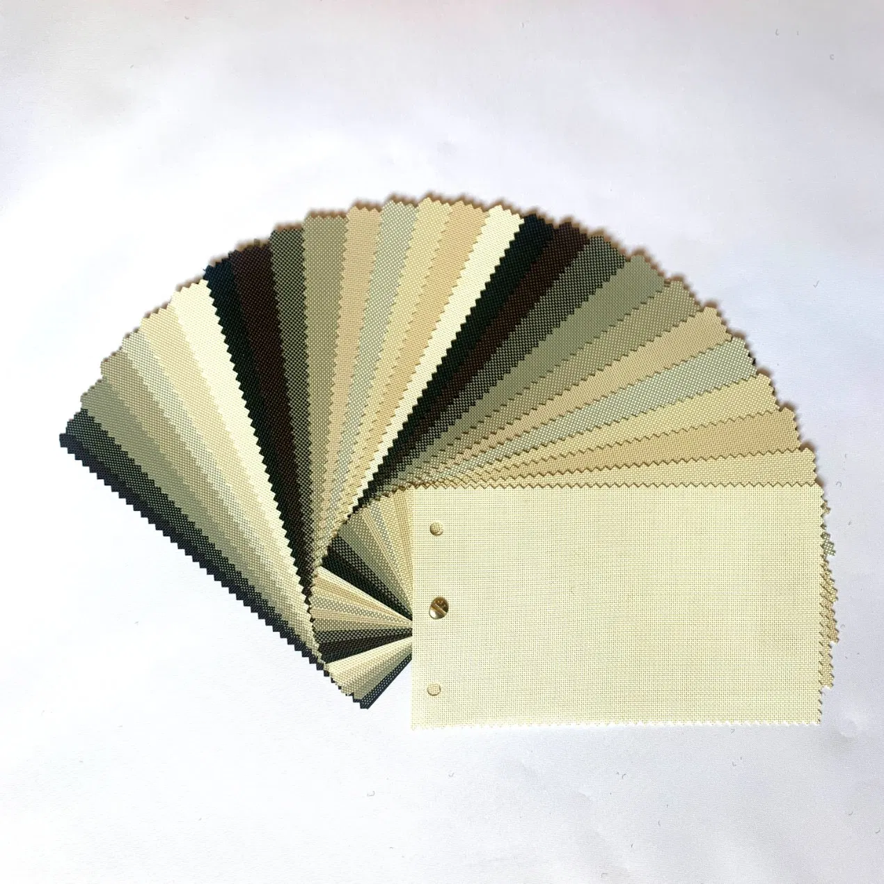 Outdoor Roller Shade Fabric Blind Mocha Cordless Roll up Shades Wand Operation