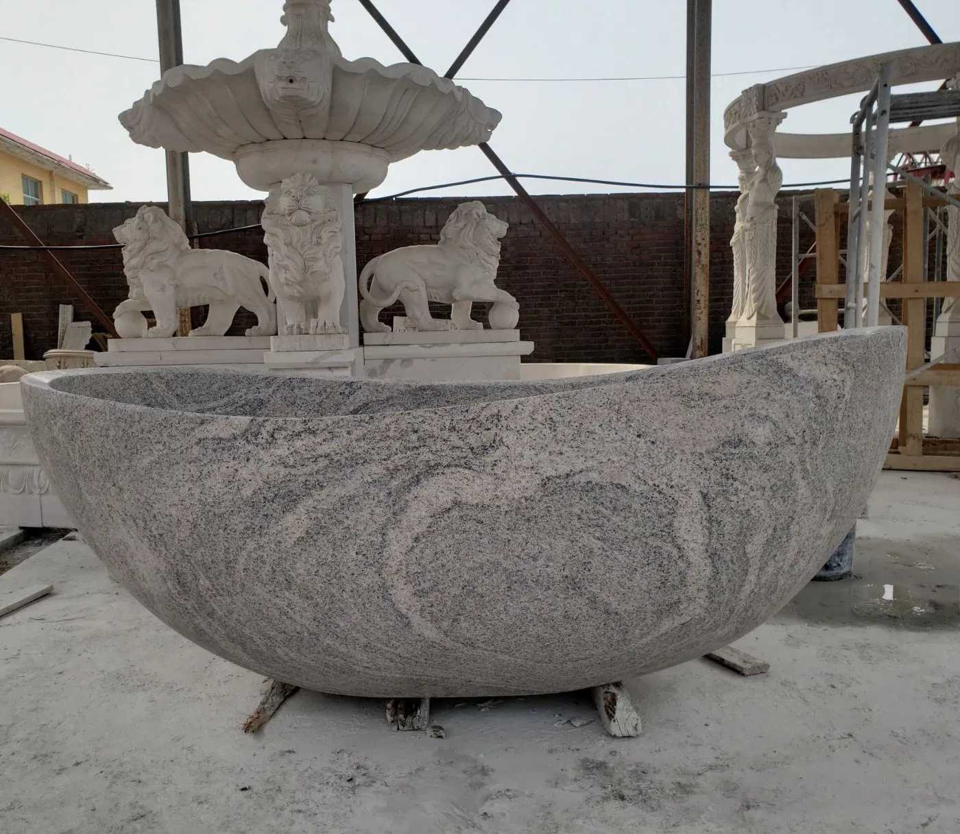Factory Price Hand Carved High Polishing Natural Stone Bathtub Marble Bath Tubs Freestanding (SYBT-022)
