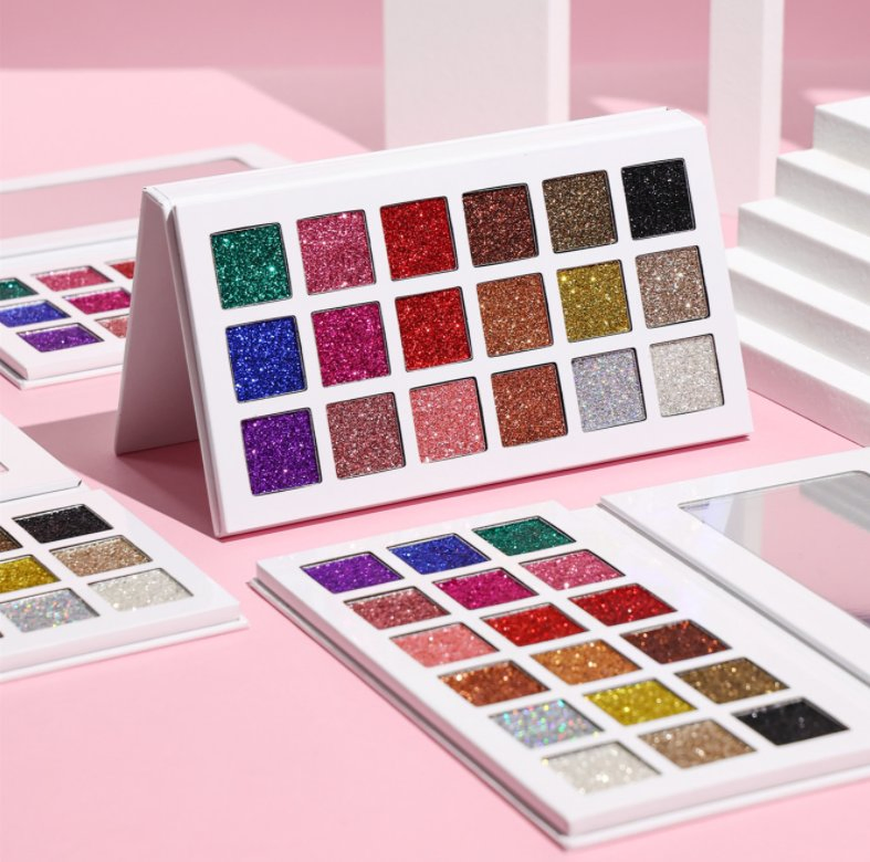 18 Colors Glitter Eye Shadow Compact Eye Catching Makeup Customized Exquisite High Quqlity Eyeshadow Palette