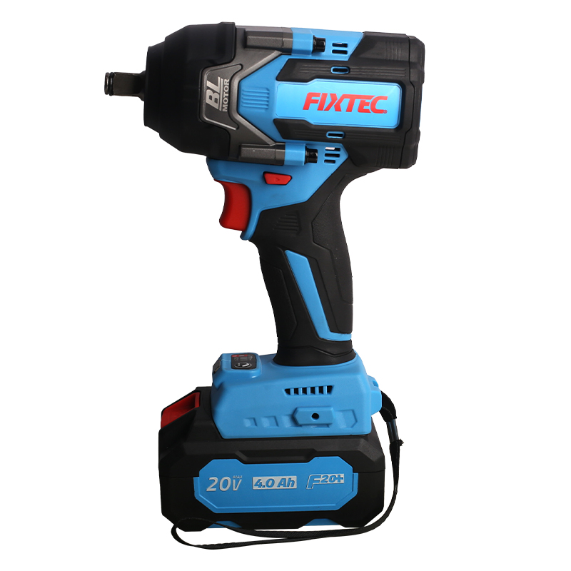 Fixtec Brushless Cordless Wrench Electric Multi-Functional 20V Cordless Brushless Impact Wrench 1/2" Li-ion Battery Power Impact Wrench Drill
