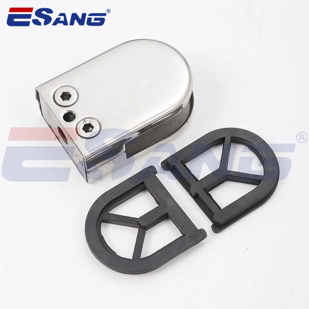 Esang Restaurant Stair Handrail Satin Stainless Steel Glass to Wall Round Glass Clamp