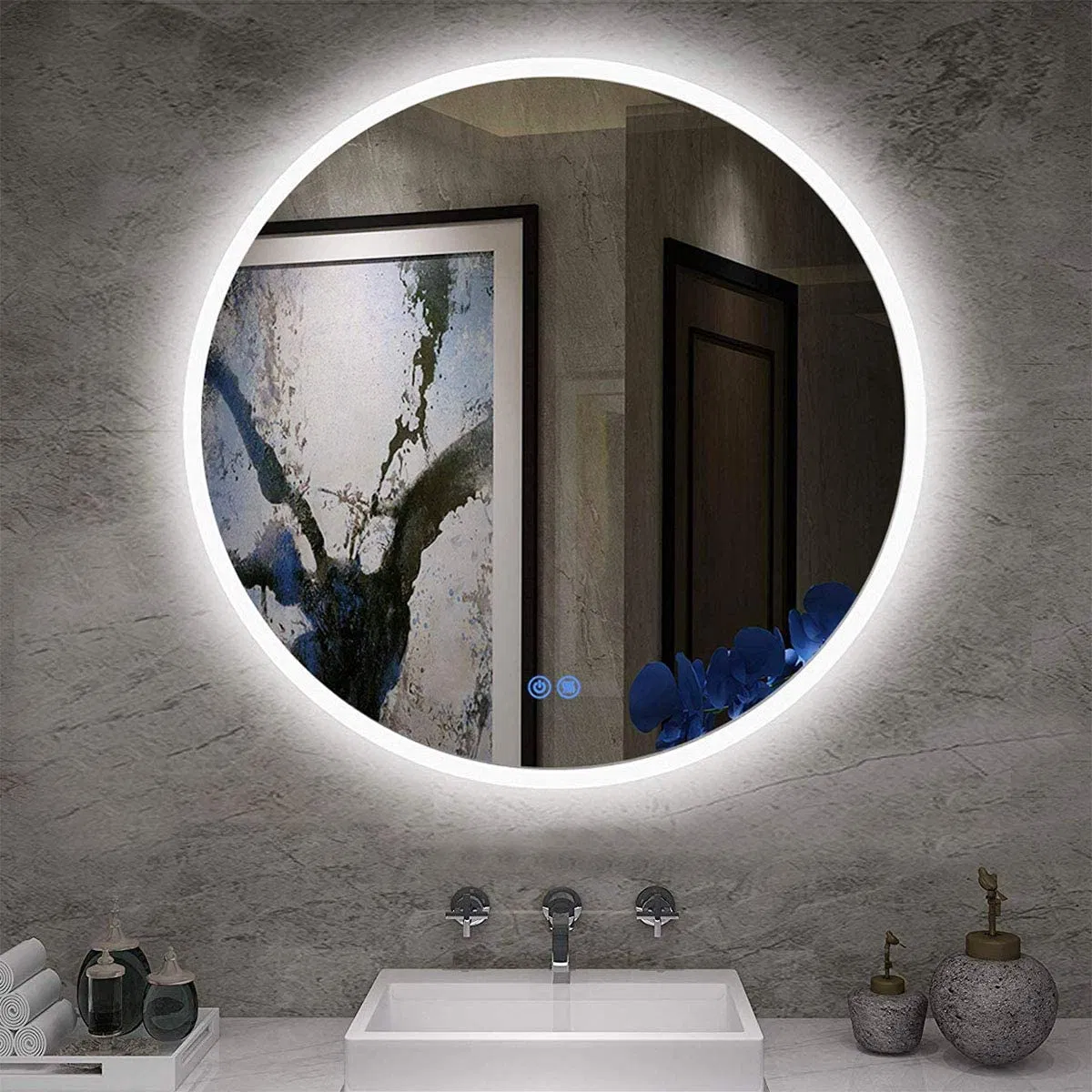Ortonbath 30X36 Inch LED Backlit Bathroom Mirror with Lights, Anti-Fog, Dimmable Lighted Mirror (Horizontal/Vertical) Wall Mounted Vanity modern Mirror