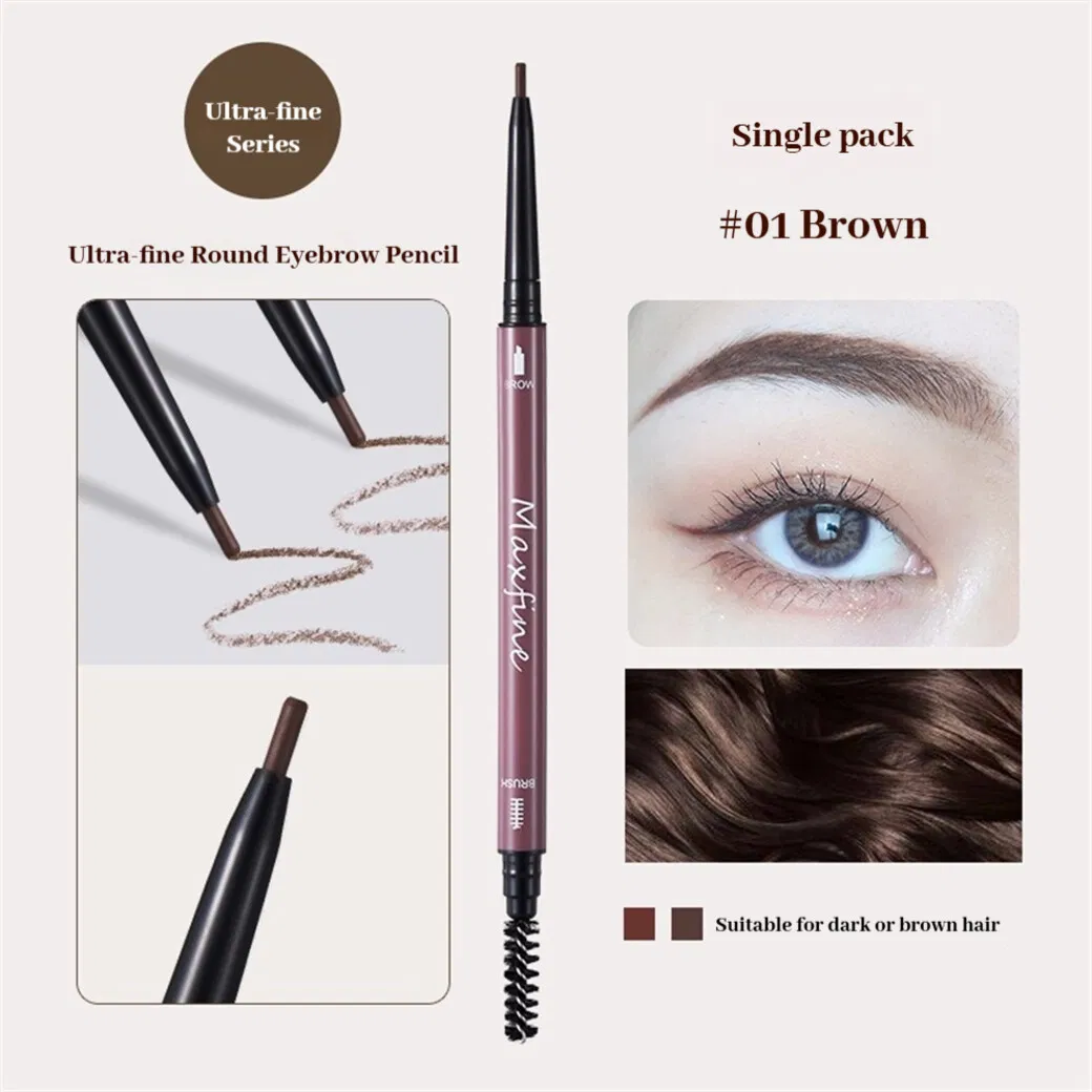 Dual Ended Eyebrow Pencil with Micro Tip and Soft Brush No Sharpener Required Waterproof Eyeliner Pen
