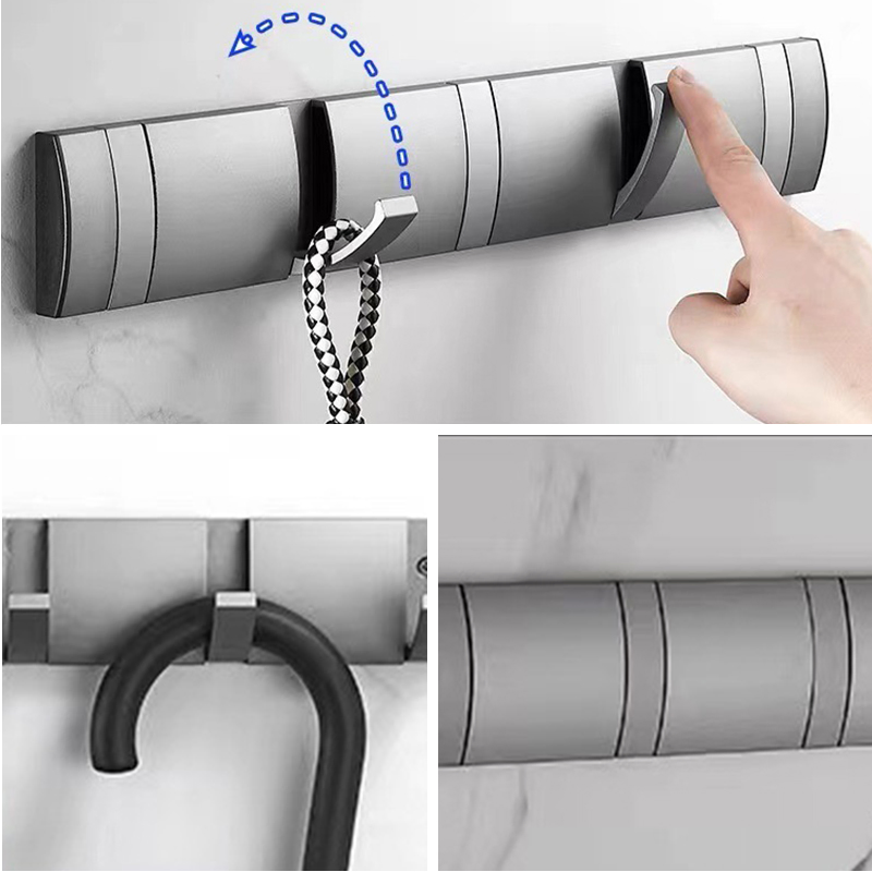 Factory Cheap Price Wholesale Pegboard Bathroom Accessory Set Aluminium Sticker Metal Steel Single Robe Key Door Handbag Black Wall Coat Hat Hooks for Clothes