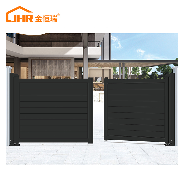 Adjustable Electric Aluminum Fence Panels with Artificial IVY Privacy Gate