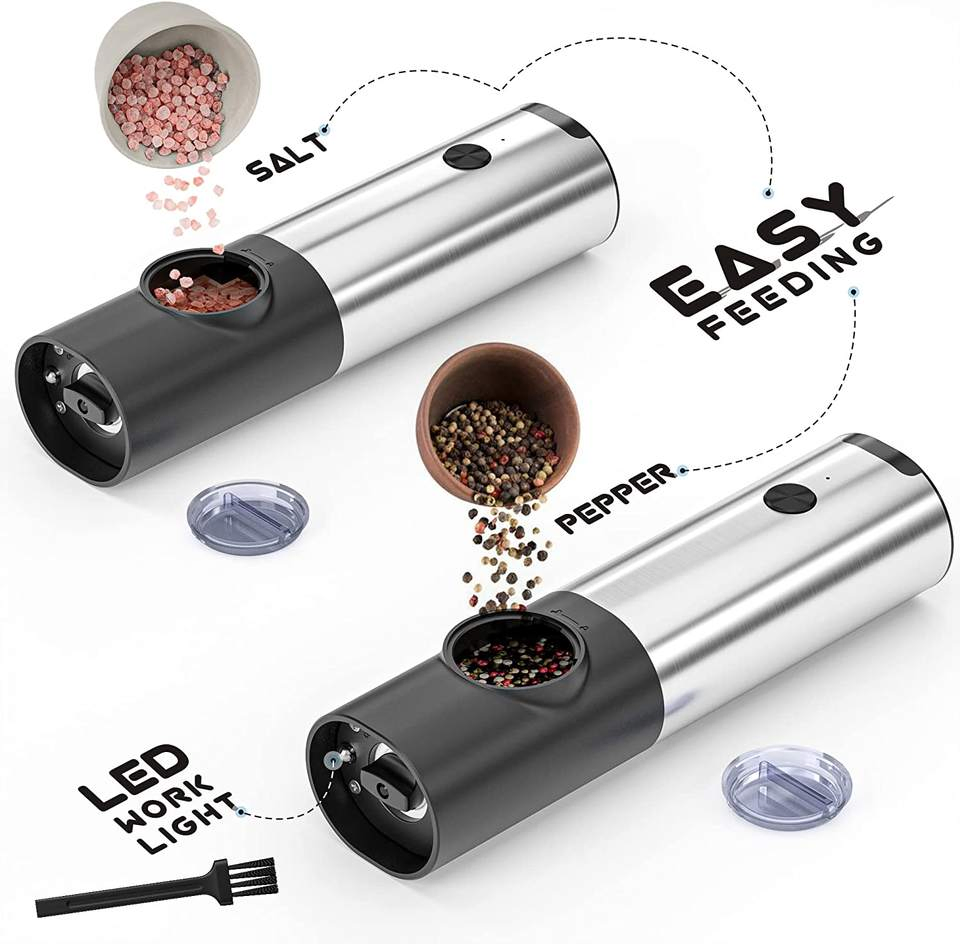 Stainless Steel Touch Control Spice Mill for Effortless Grinding