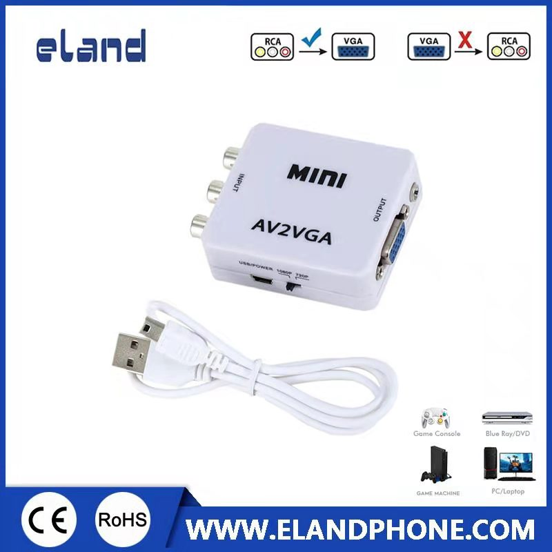 Mini RCA to VGA Converter, AV to VGA