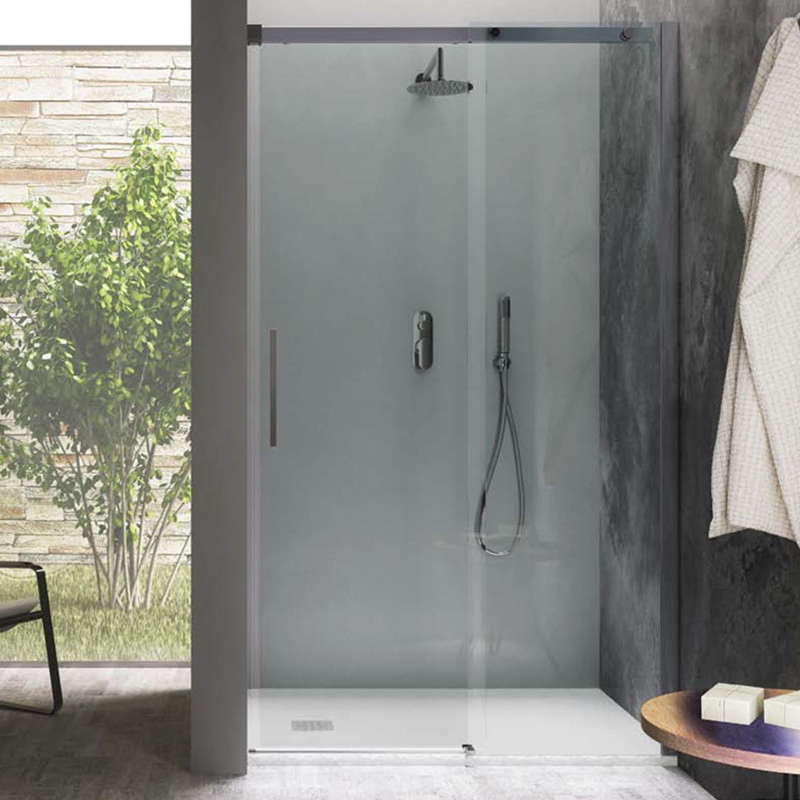 Shower Door Wall to Wall Tempered Glass Pivot or Sliding Open