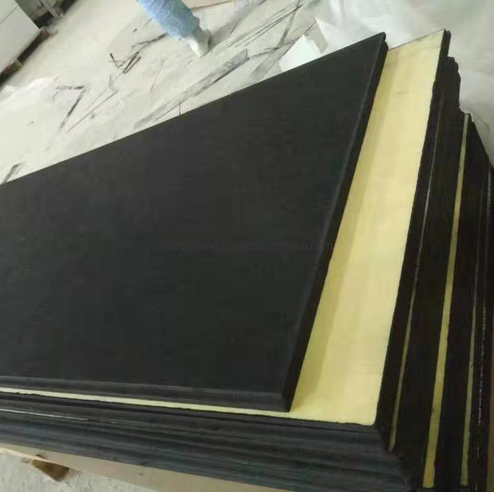 White Tile Black Surface Fiberglass Ceiling Cinema with Sound Absorption Nrc0.85