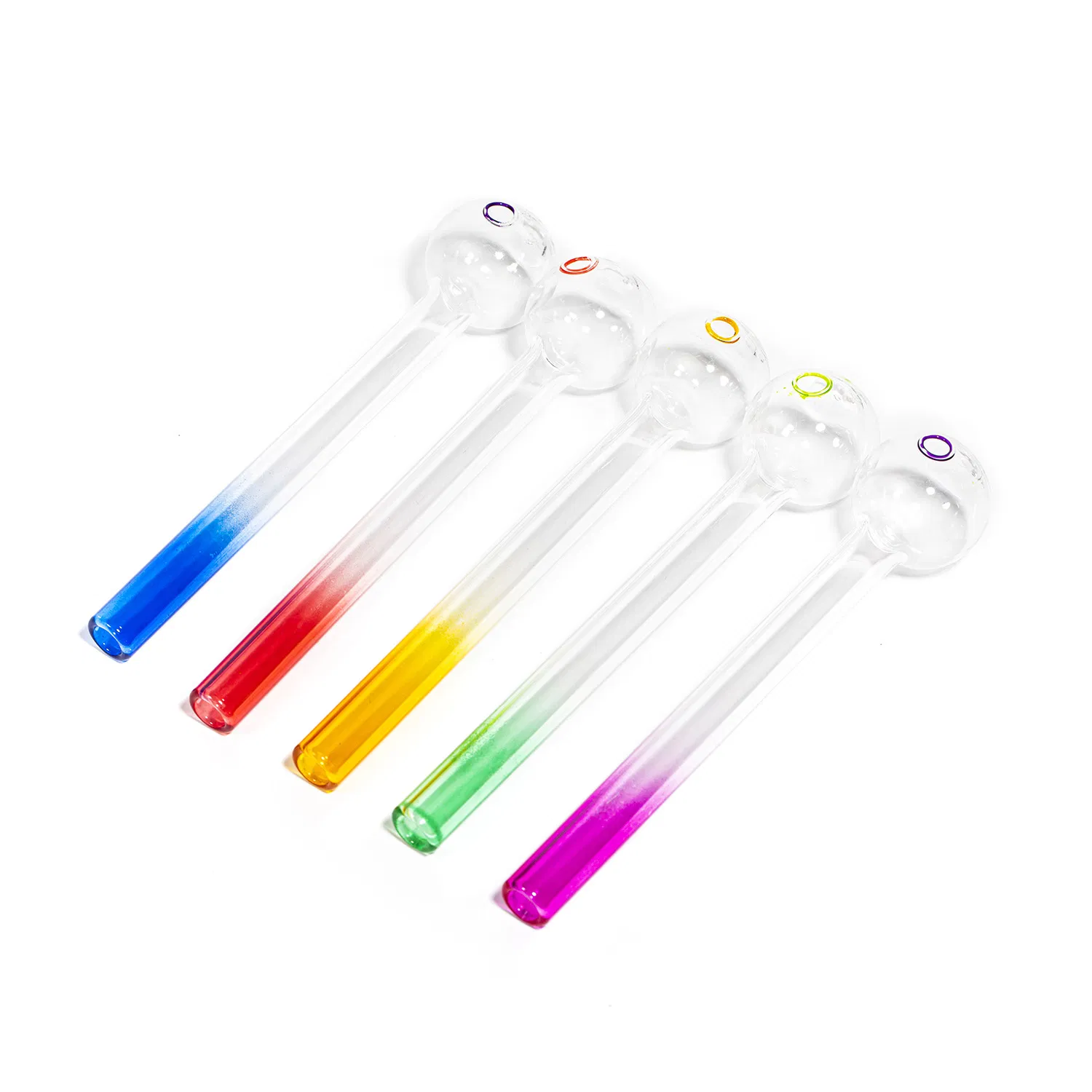 High Quality 6 Inch Heat Resistant Oil Burner Colors Handle Glass Water Smoking Pipe