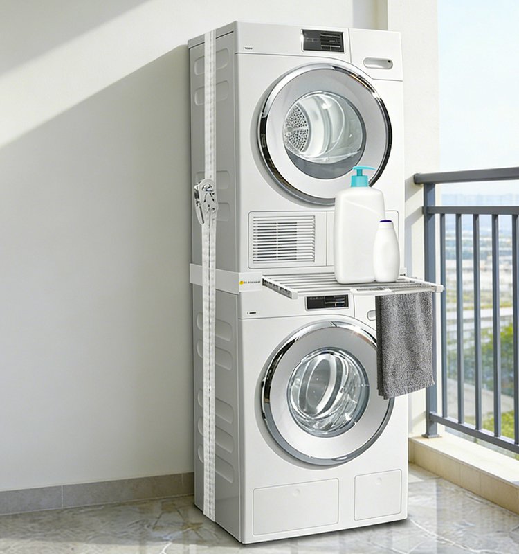 Washer and Dryer Stacking Kit: Universal Stacking Kit with Pull-out Drying Rack for Laundry Room - Fits Most 24" to 29" Washers & Dryers
