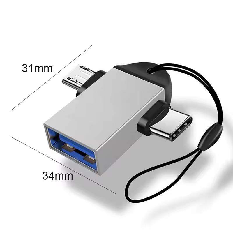 Адаптер 2 в 1 OTG USB 3.0 на Micro USB и Type-C