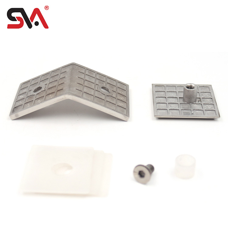 Customization Capability 304 Stainless Steel Square Wall to Glass Corner Clamp