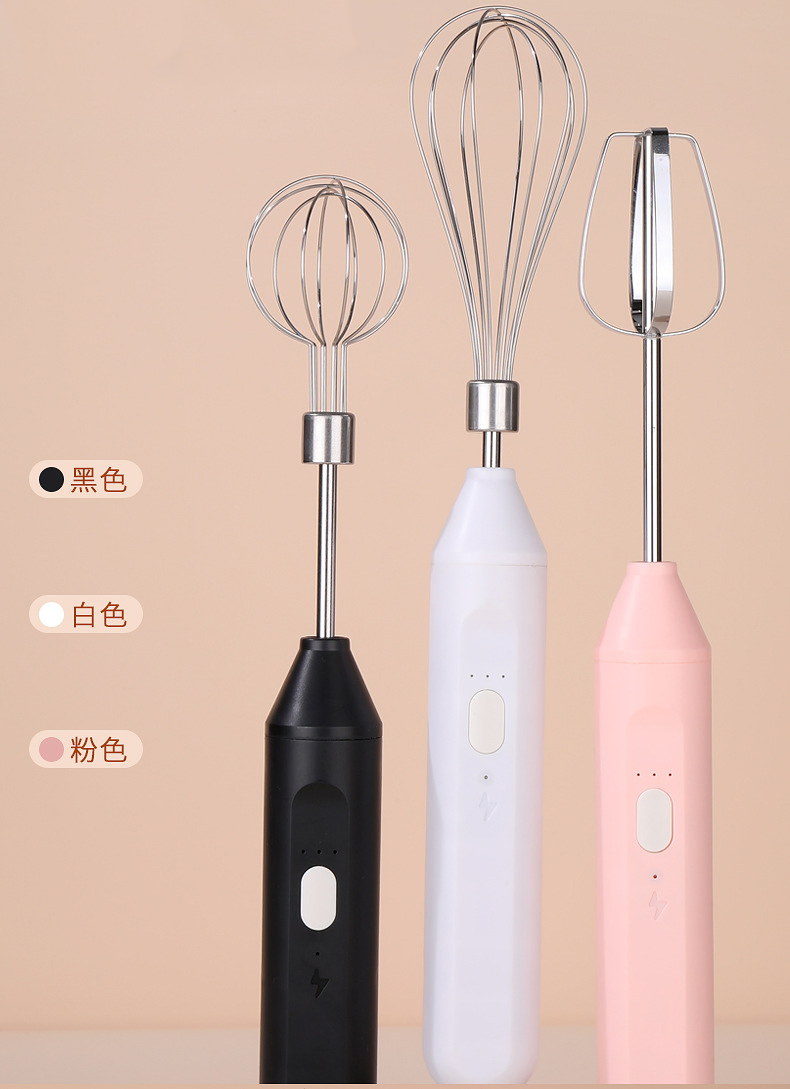 Portable Stainless Steel Milk Frother Handheld Electric Egg Beater Coffee Frother USB Charging Eco-Friendly Stocked Kitchen Tool 2025