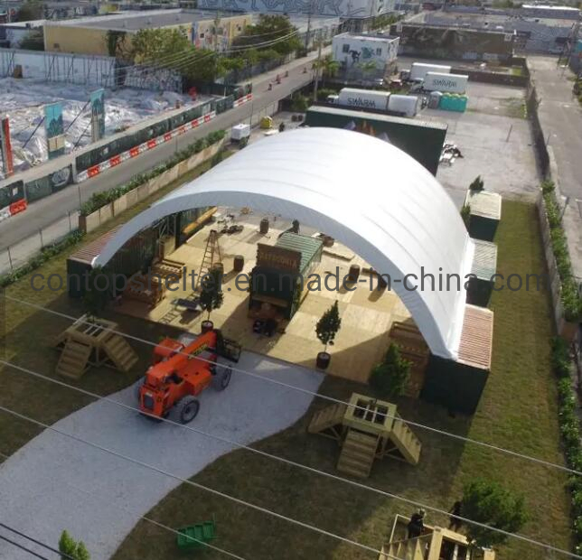 12m PVC Container Shelter Tent Steel Frame Container Dome Shelter
