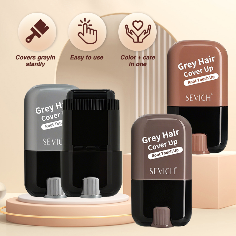 Factory Spot Wholesale Temporary 3-Colors Magic Root Cover up Hair Dye Pen Black Hair Color Comb Stick