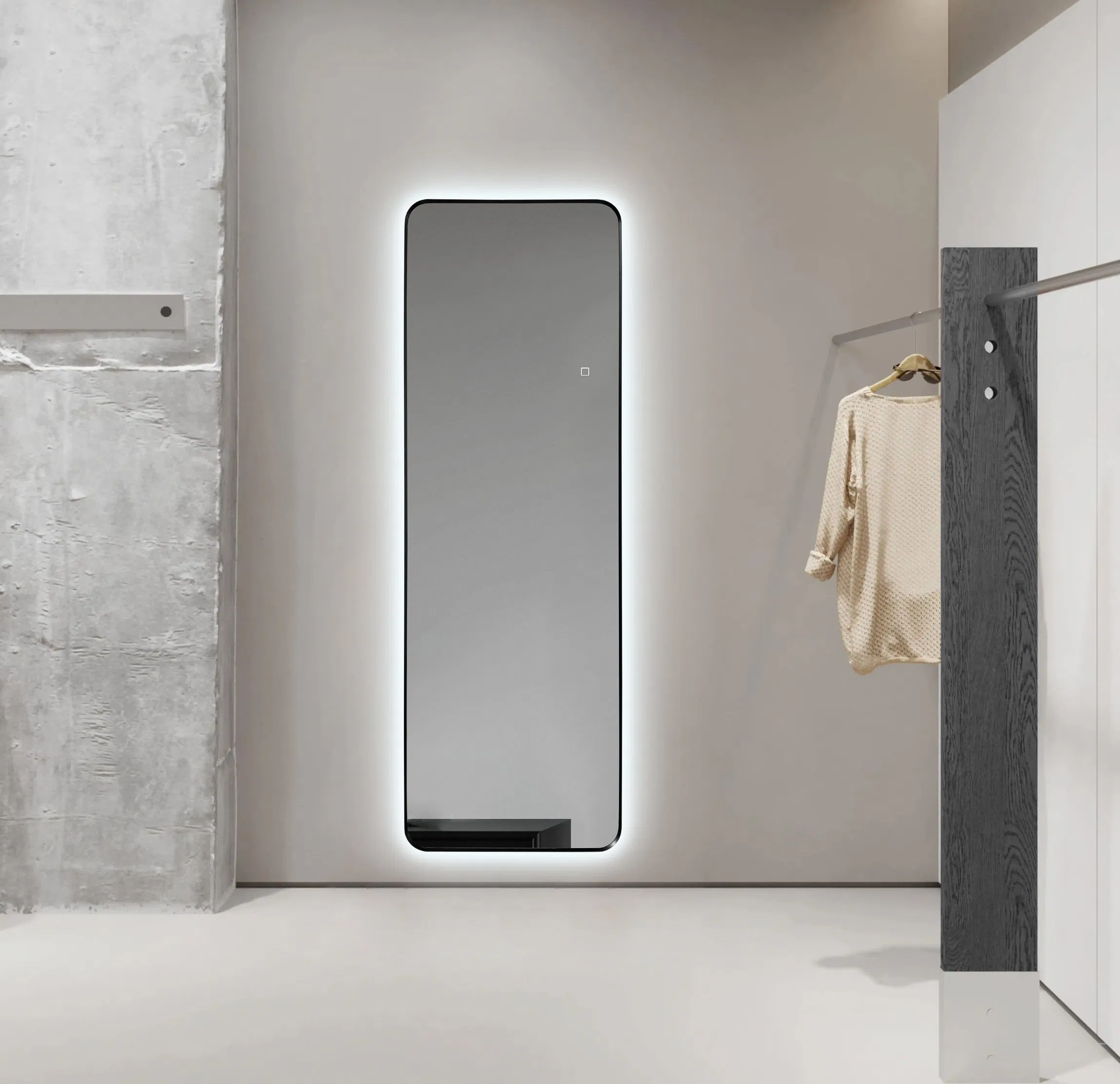 Customized Home Decoration Glass Smart Dressing Vanity Makeup Sticker Salon Espejos Bathroom Wall LED Light Full Body Mirror/Sink/Toilet/Hair Dryer/Toothbrush