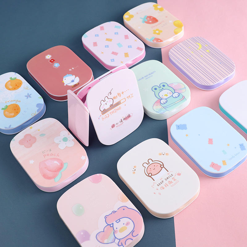 Custom Logo Portable Cute Mini Daisy Folding Double-Sided Mirror Handheld Small Round Mirror Makeup Mirror