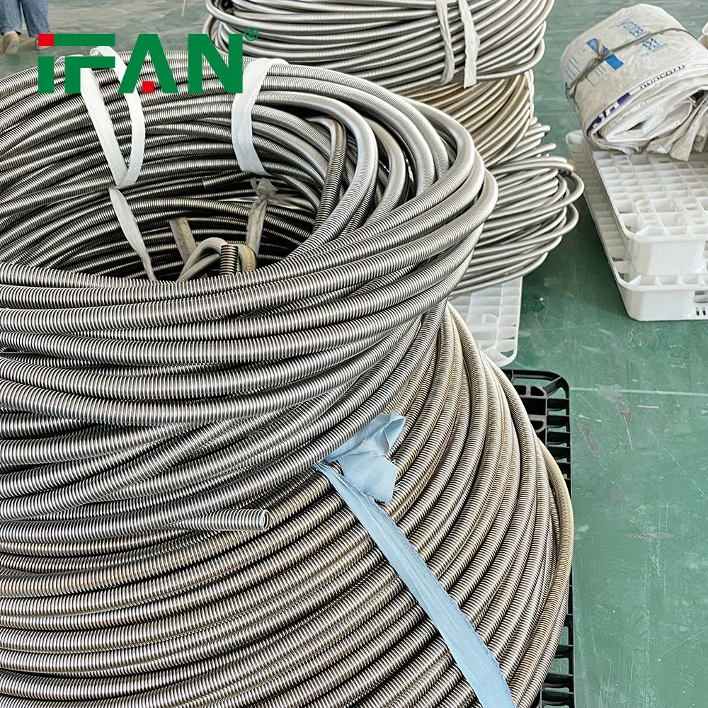 Ifan Good Price Gas and Water Connector Pipe 20cm - 30m Roll Tubing Flexible Metal Ss Tube Corrugated Stainless Steel Hose