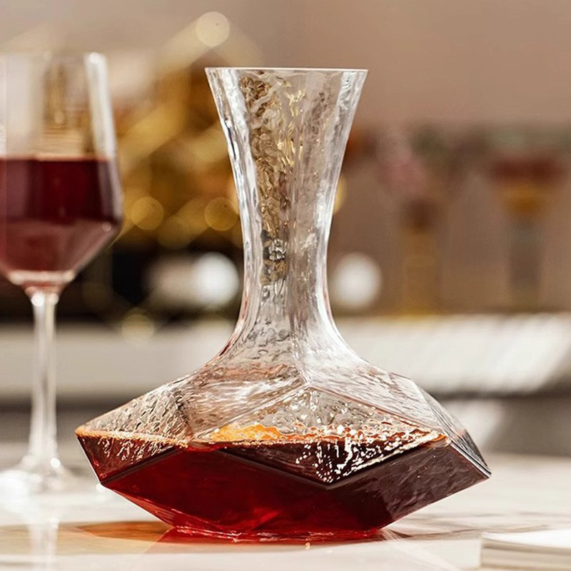 European Geometric Block Shape Wine Decanter Wine Glassware Glass Decanter Wine Glass