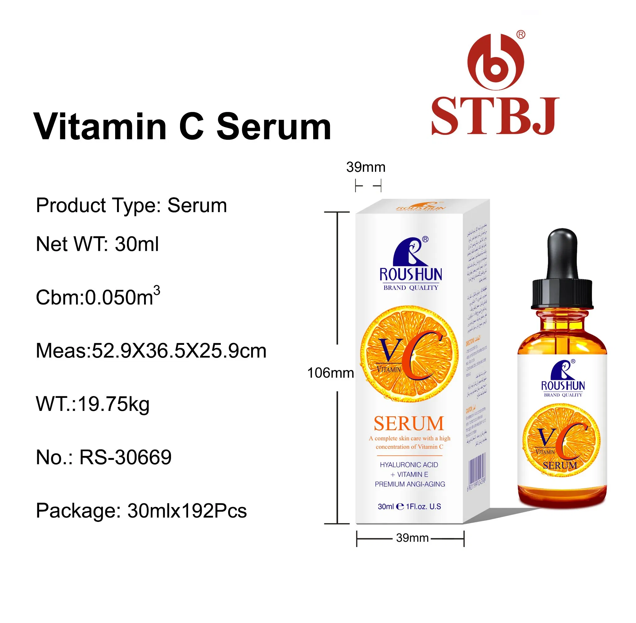 Vitamin C Serum Skin Care Face Moisturizer Anti-Wrinkle Roushun