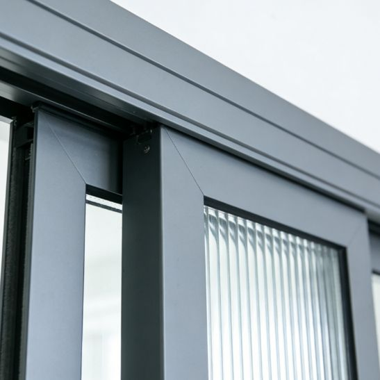 Kitchen and Bathroom Fluted/Frosted Glass Stain-Resistant Semi-Transparent Privacy Partition