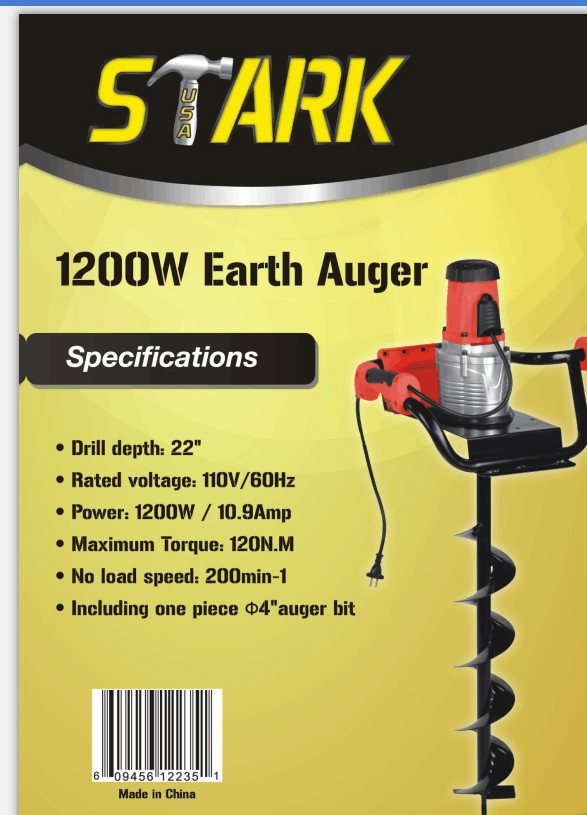 1200W Electric Earth Auger with 100mm Drill Bit