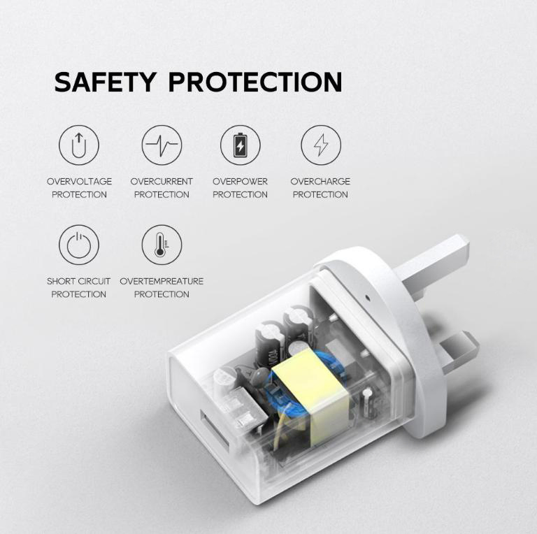 5V 3A Ukca Wall Charger 15W USB Adapter Factory Direct Otp HK UK
