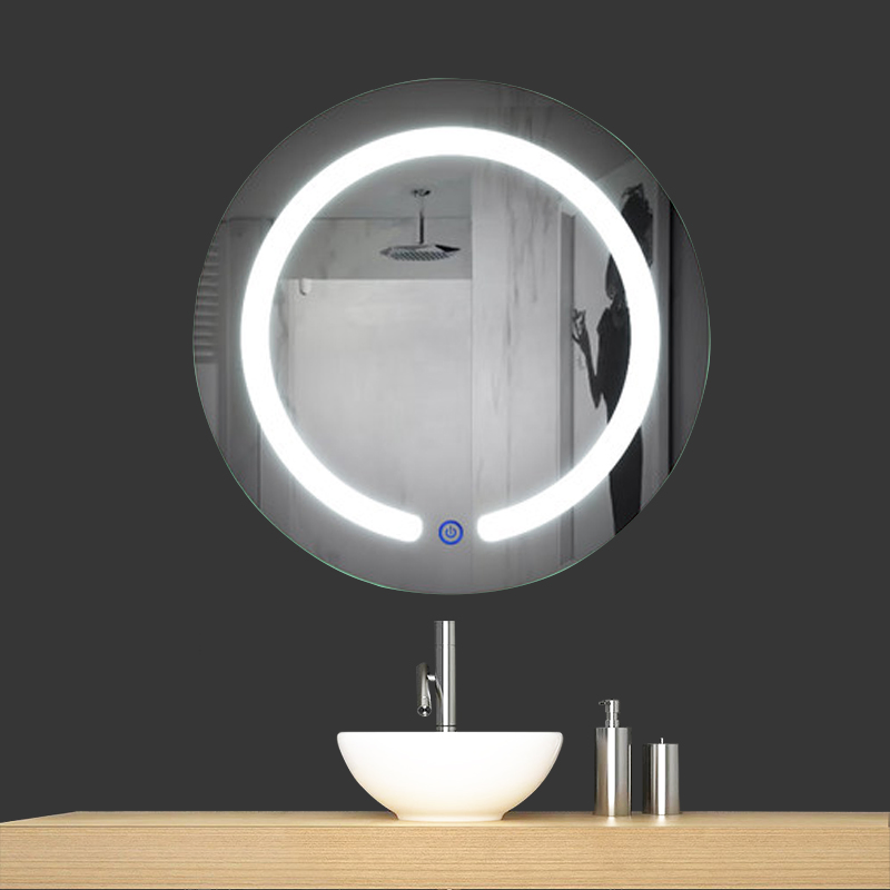 Round Vanity Mirror Anti-Fog Circle Wall Mounted Bathroomled Mirror Make up