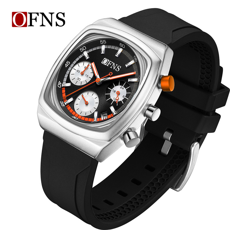 New Square Men's Watch Multifunctional 6-Hand Calendar Luminous Waterproof Quartz Watch