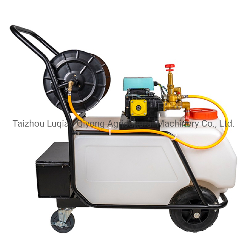 100L Trolley Type Battery Sprayer 48V60V Motor Electric Sprayer with Front Return Water Plunger Pump