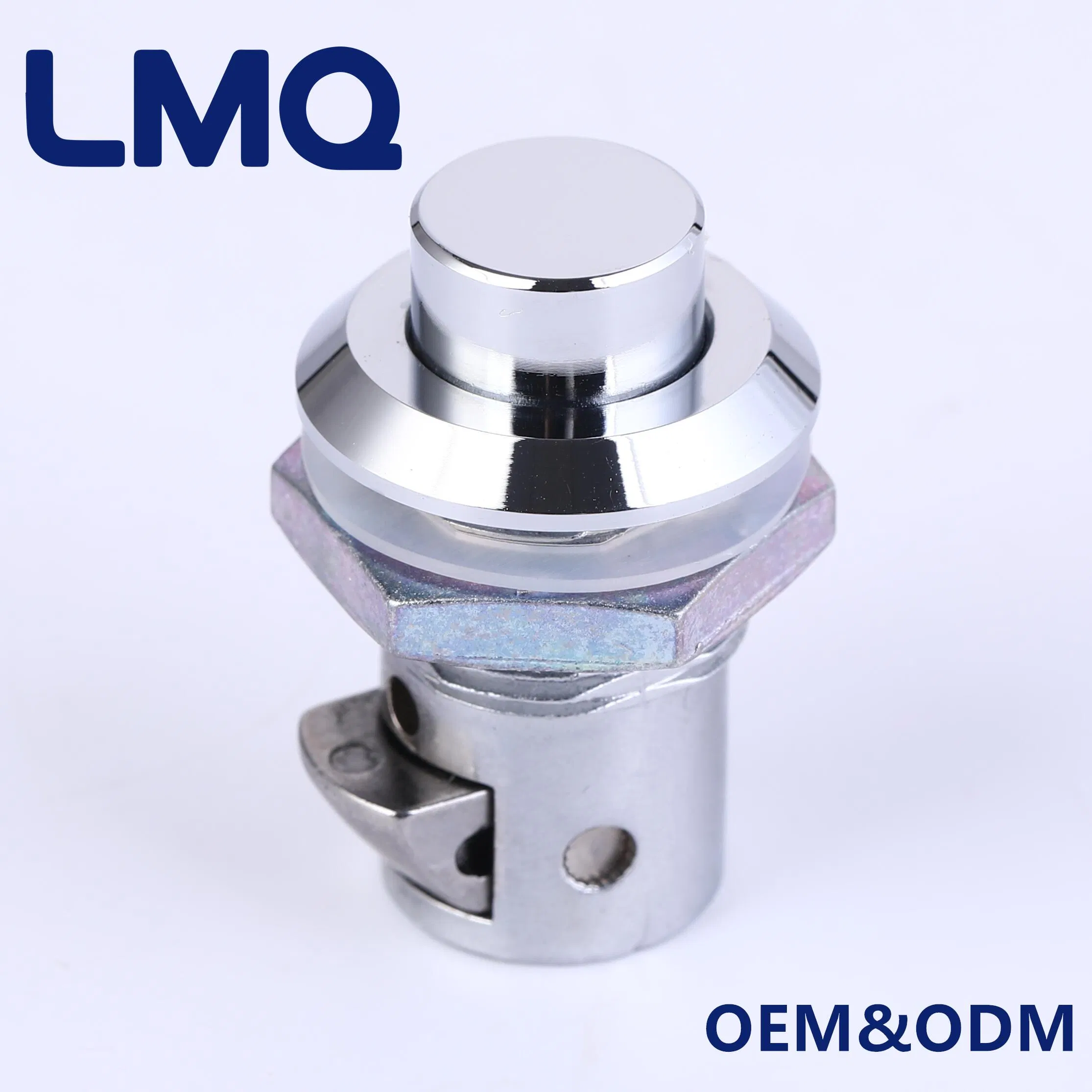 Customized Cabinet Door Drawer Lock Zinc Die, Bright Chrome Button Slam Door Cam Slam Stainless Steel Push to Close Latch with Pop-out Knob