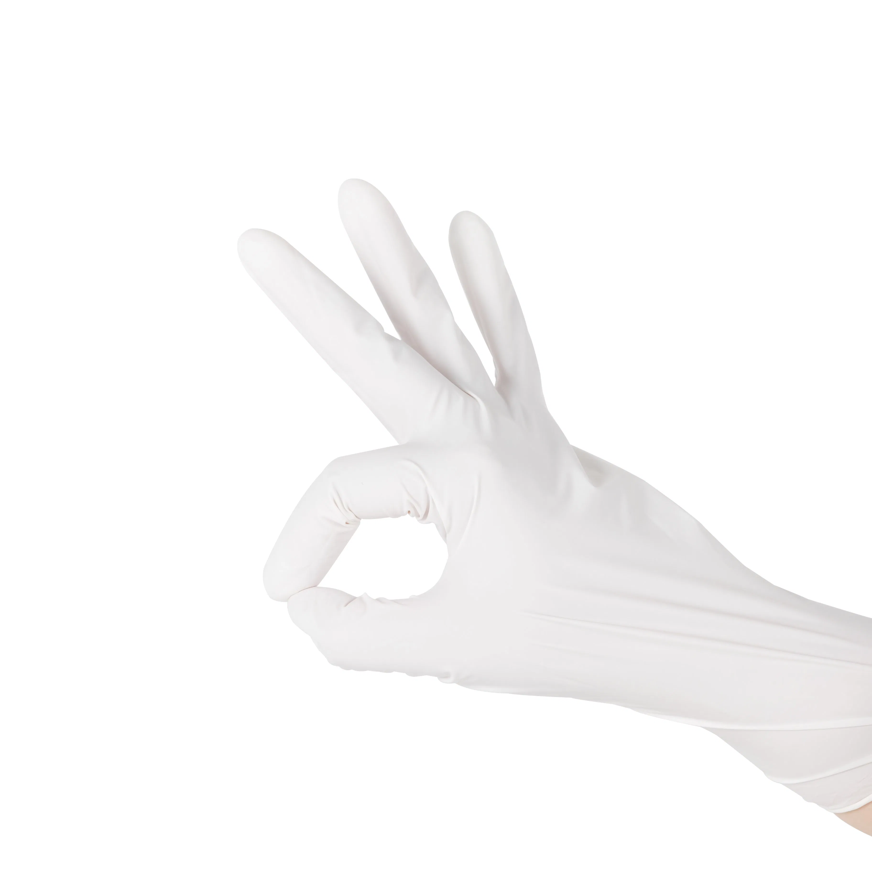 Disposable Industrial Electronics White Nitrile Glove Powder-Free