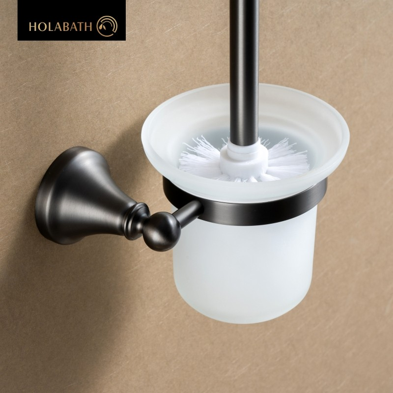 304 Stainless Steel Toilet Brush Holder Durable Bathroom Cleaning Tool Organizer