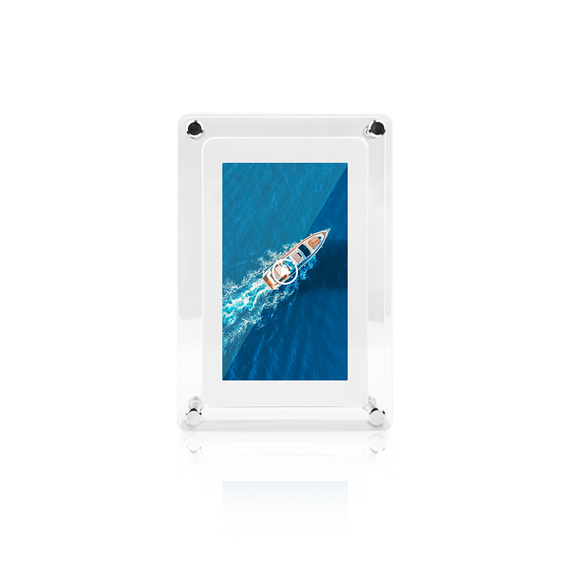 Allwin Acrylic Digital Photo Frame Transparent China Factory 7 Inch LCD Screen Support Display Picture and Video 1*Type-C Port