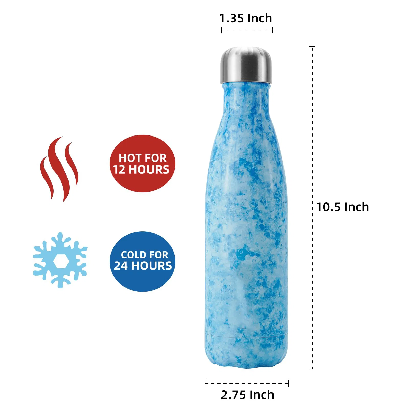 Термос 500 мл из нержавеющей стали с печатью