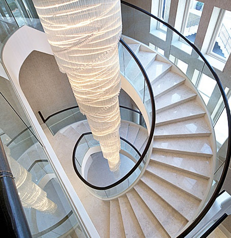 Antique Spiral Staircase Glass Balustrade Staircases in Foshan Apartment Metal Wood Curved Staircase