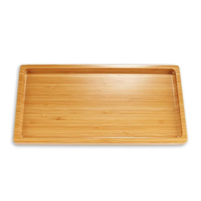 Antl-Slip Mat Bamboo Trays with Hold Hander