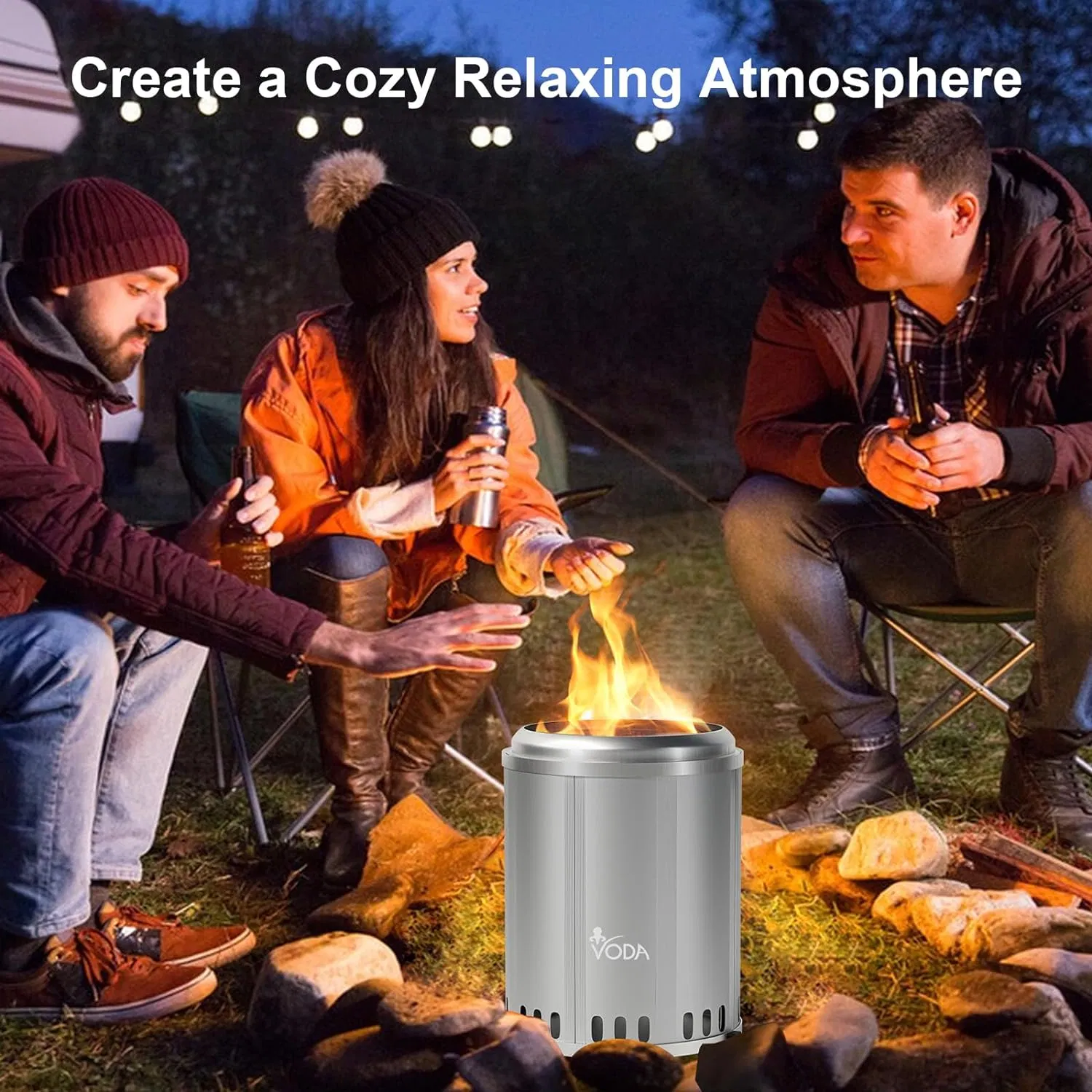 Smokeless Outdoor Aluminum Fire Pit Portable Wood Burning Carbon Fire Pit