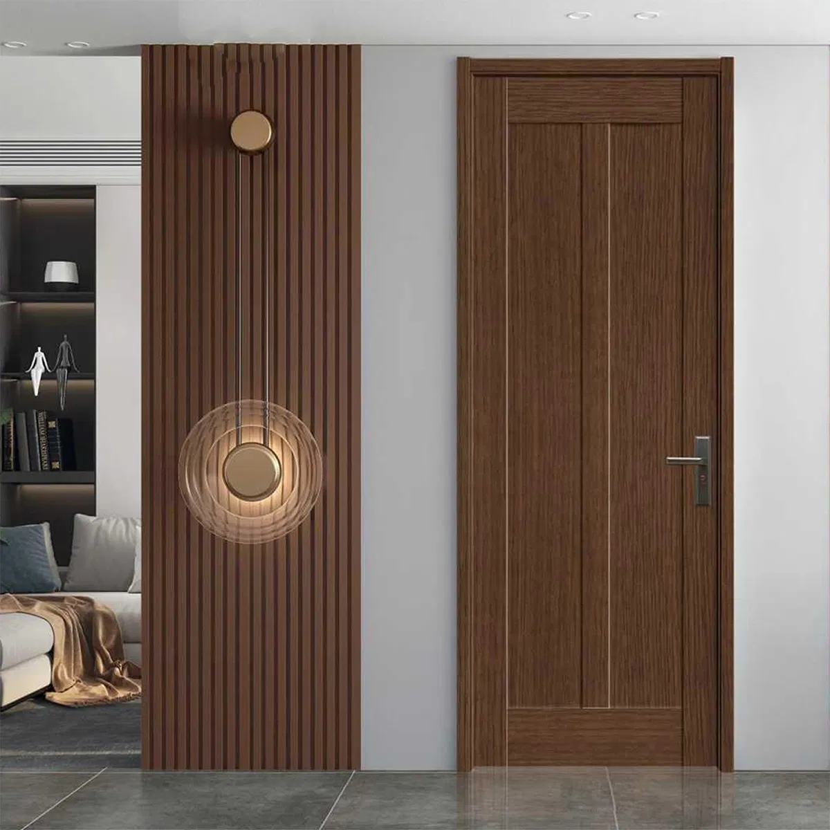 Wholesale High-Quality Waterproof WPC Interior Door Composite WPC Door Plastic Bathroom WPC Door with Wooden Design