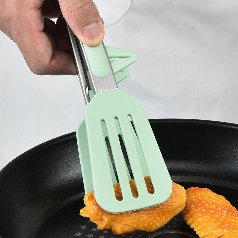 Silicone Food Tong Stainless Steel Handle Kitchen Tongs Silicone Non-Slip Spatula Tongs Jagged Tongs Kitchen Accessories