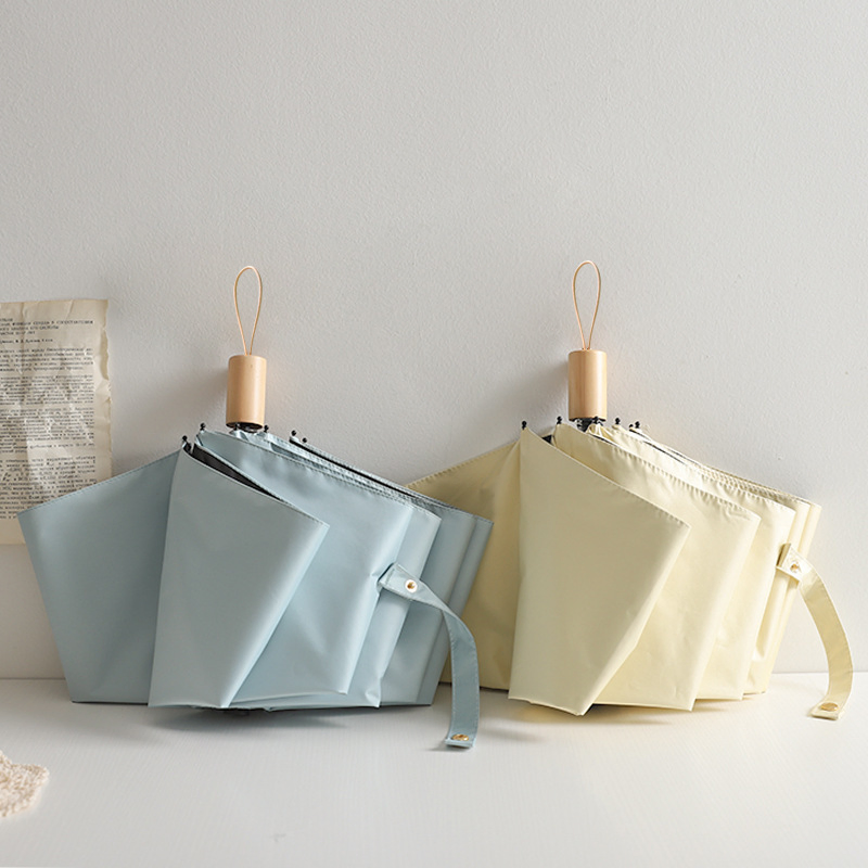 Vinyl Manual UV Sun 3 Fold Umbrella with Logo for Brand Printing Promotinal Products Promo Item