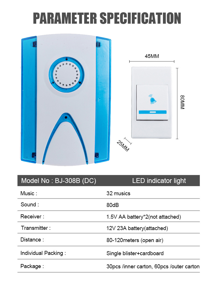 32 Music Wireless Doorbell for Home