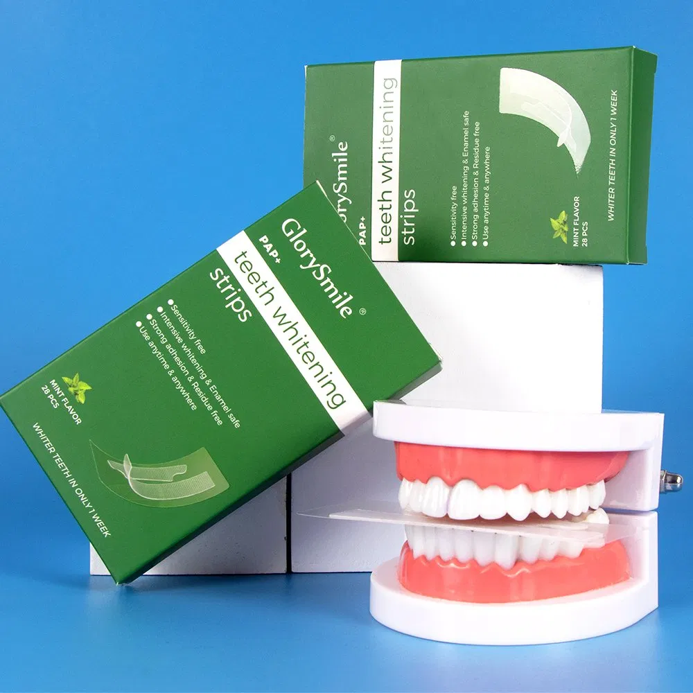 Custom Logo High Quality Organic Coconut Oil Pap Peroxide Free Teeth Whitening Strips No Sensitive