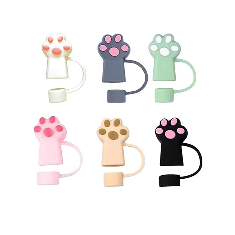 Custom Versatile Straw Plug Lovely Cat Claw Straw Stopper Decor for Various Cups